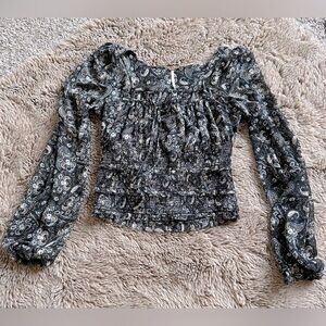 Elegant Black Paisley Women's Top